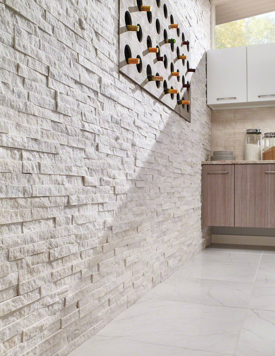 Arctic White Stacked Stone Tile