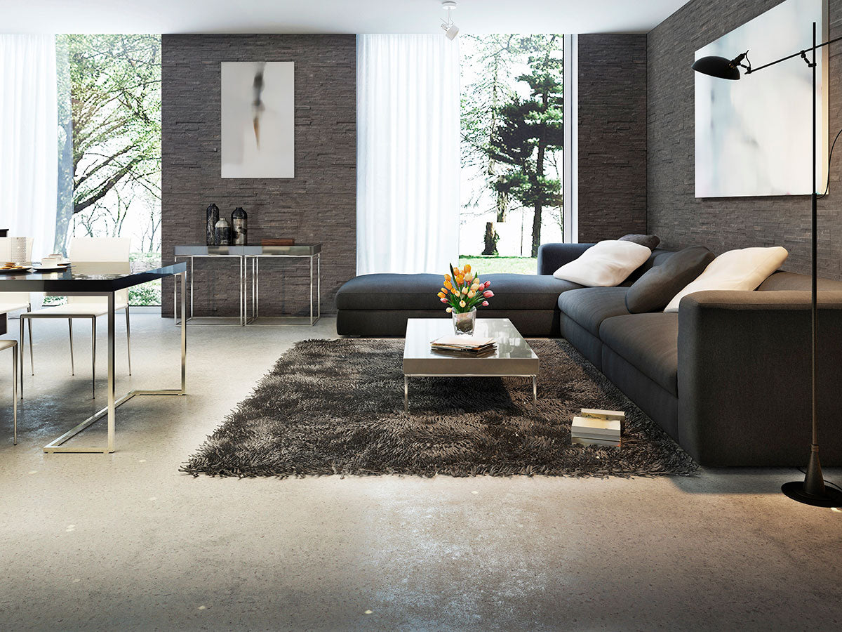 Charcoal Pencil Stacked Stone Tile