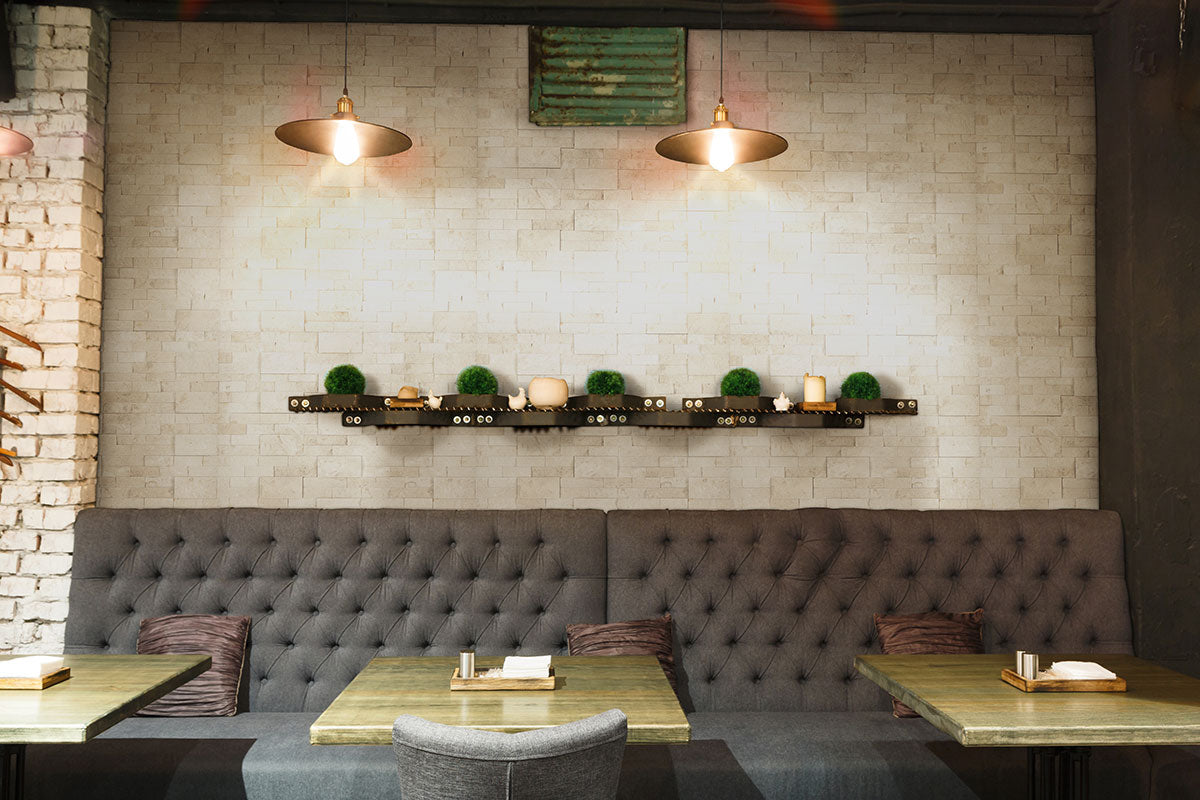 Mayra White Stacked Stone Tile