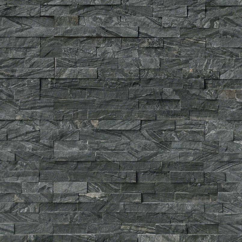Glacial Black Stacked Stone Tile