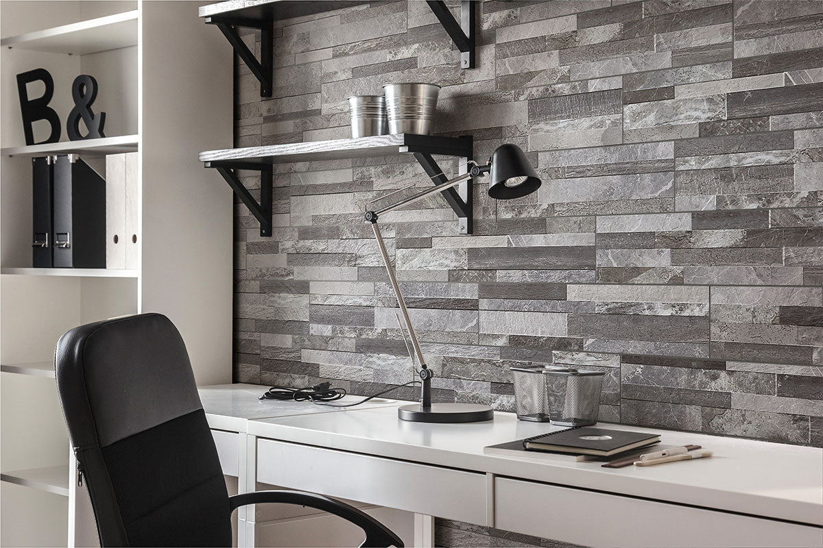 Palisade Grey Stacked Porcelain Tile