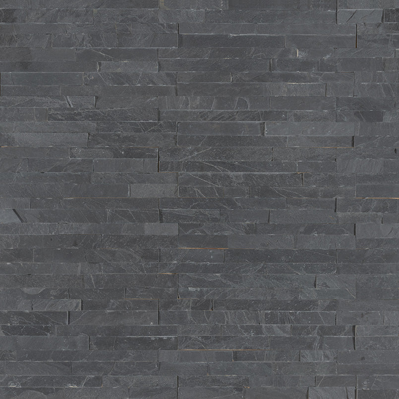 Premium Black Mini Stacked Stone Tile