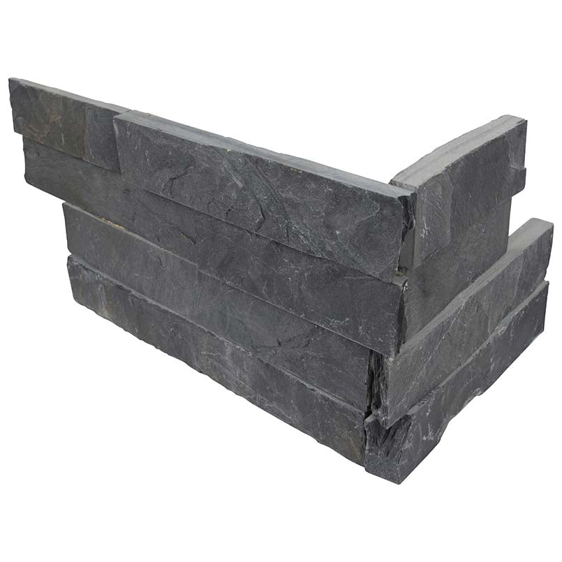 Premium Black Stacked Stone Tile