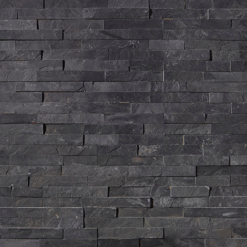 Premium Black Stacked Stone Tile