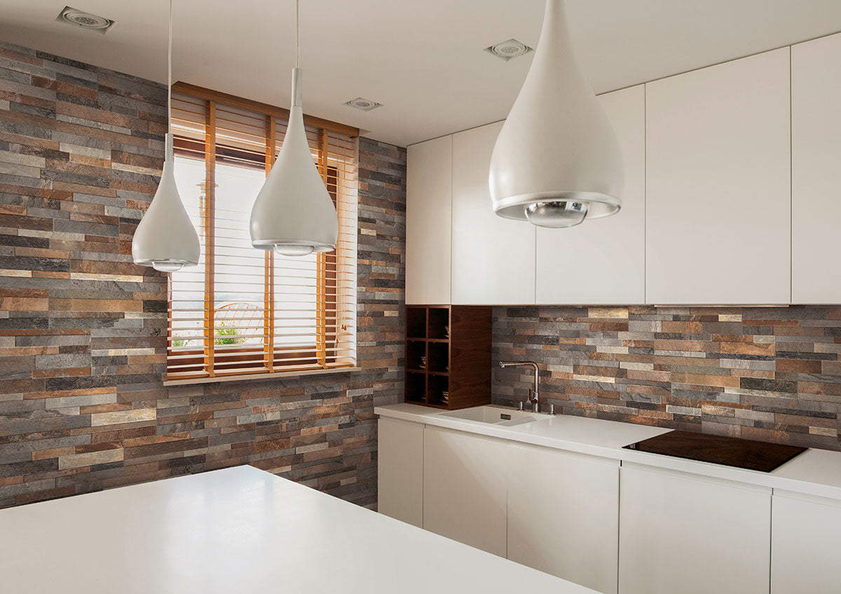 Rocky Gold Stacked Porcelain Tile