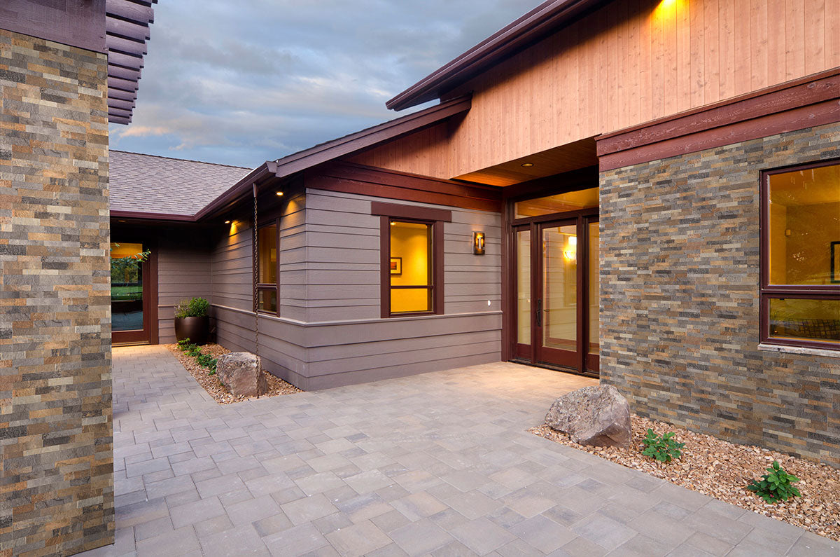 Rocky Gold Stacked Porcelain Tile