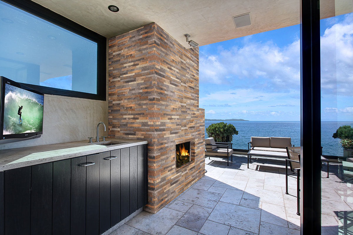 Rocky Gold Stacked Porcelain Tile