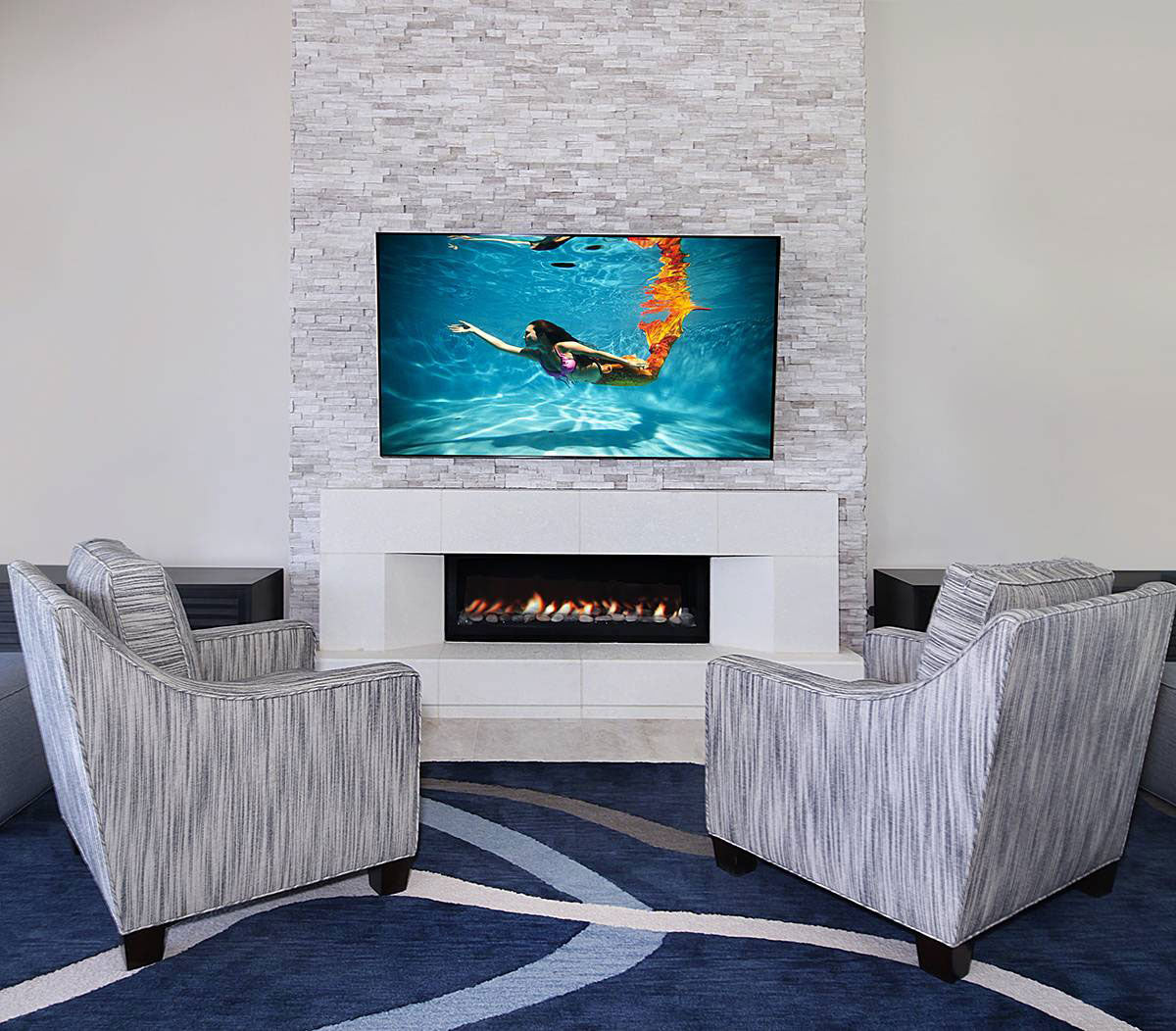 White Oak Splitface Stacked Stone Tile