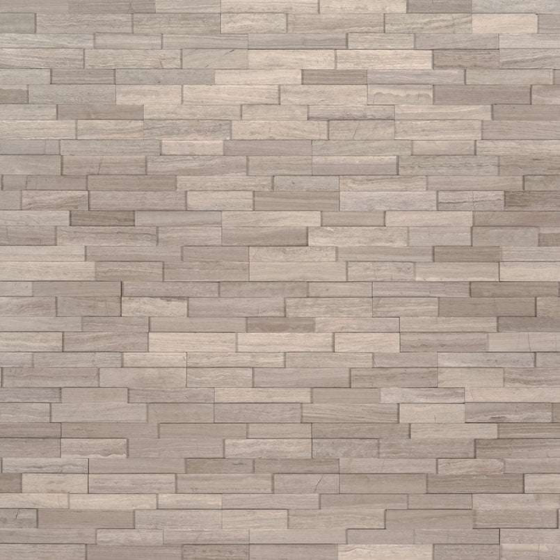 White Oak 3d Mini Stacked Stone Tile