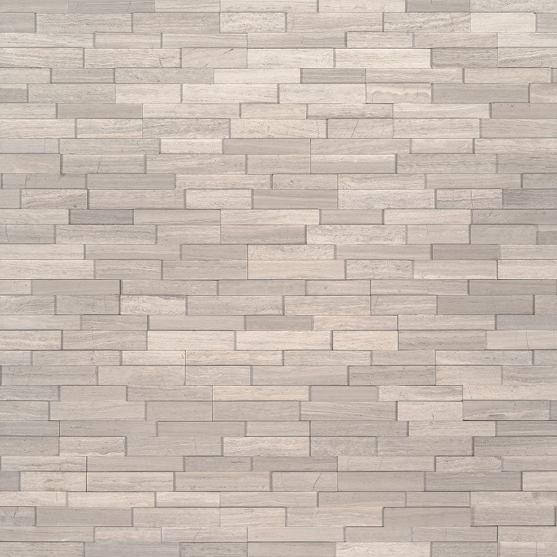 White Oak 3d Mini Stacked Stone Tile
