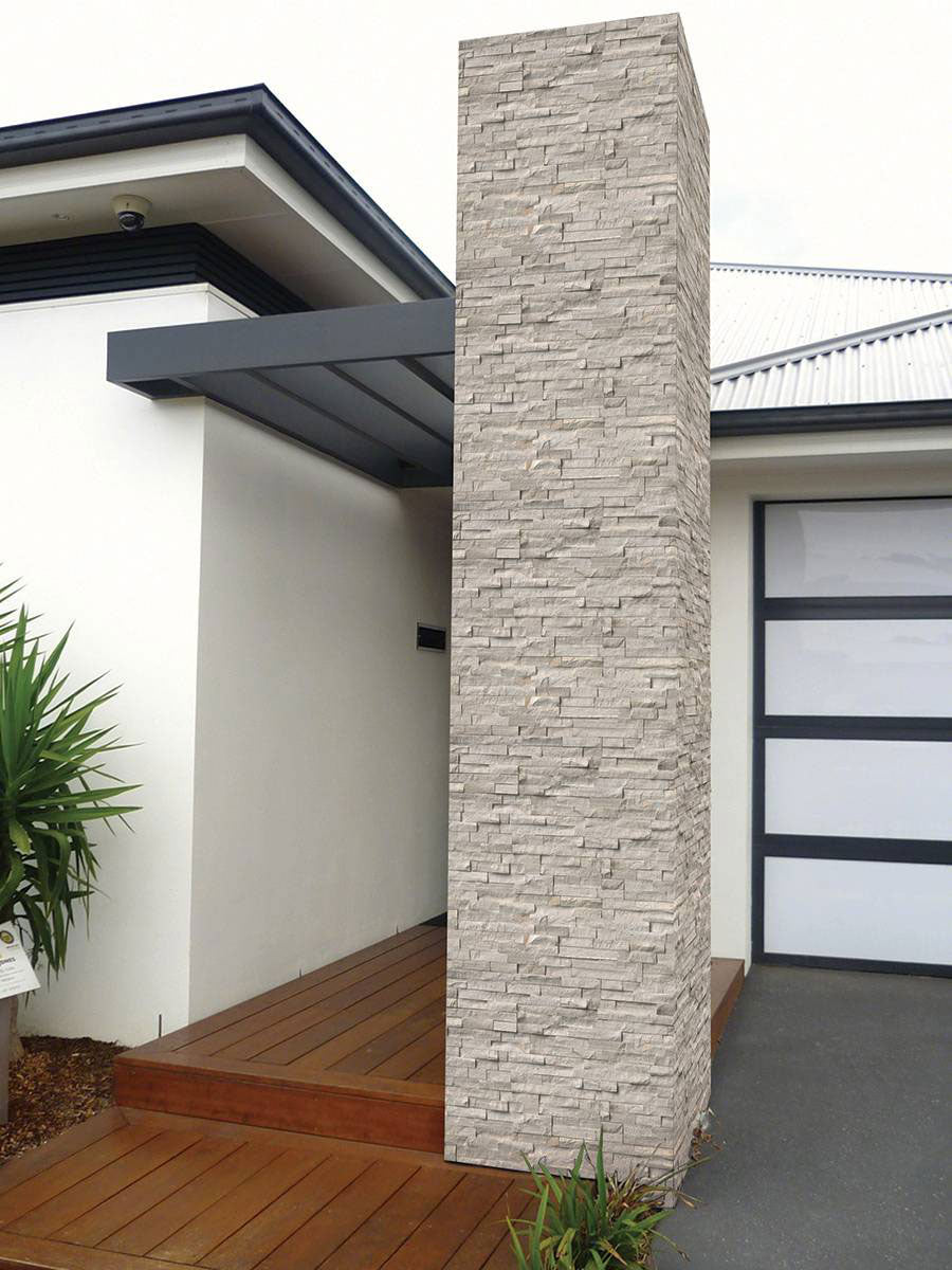 White Oak Splitface Stacked Stone Tile