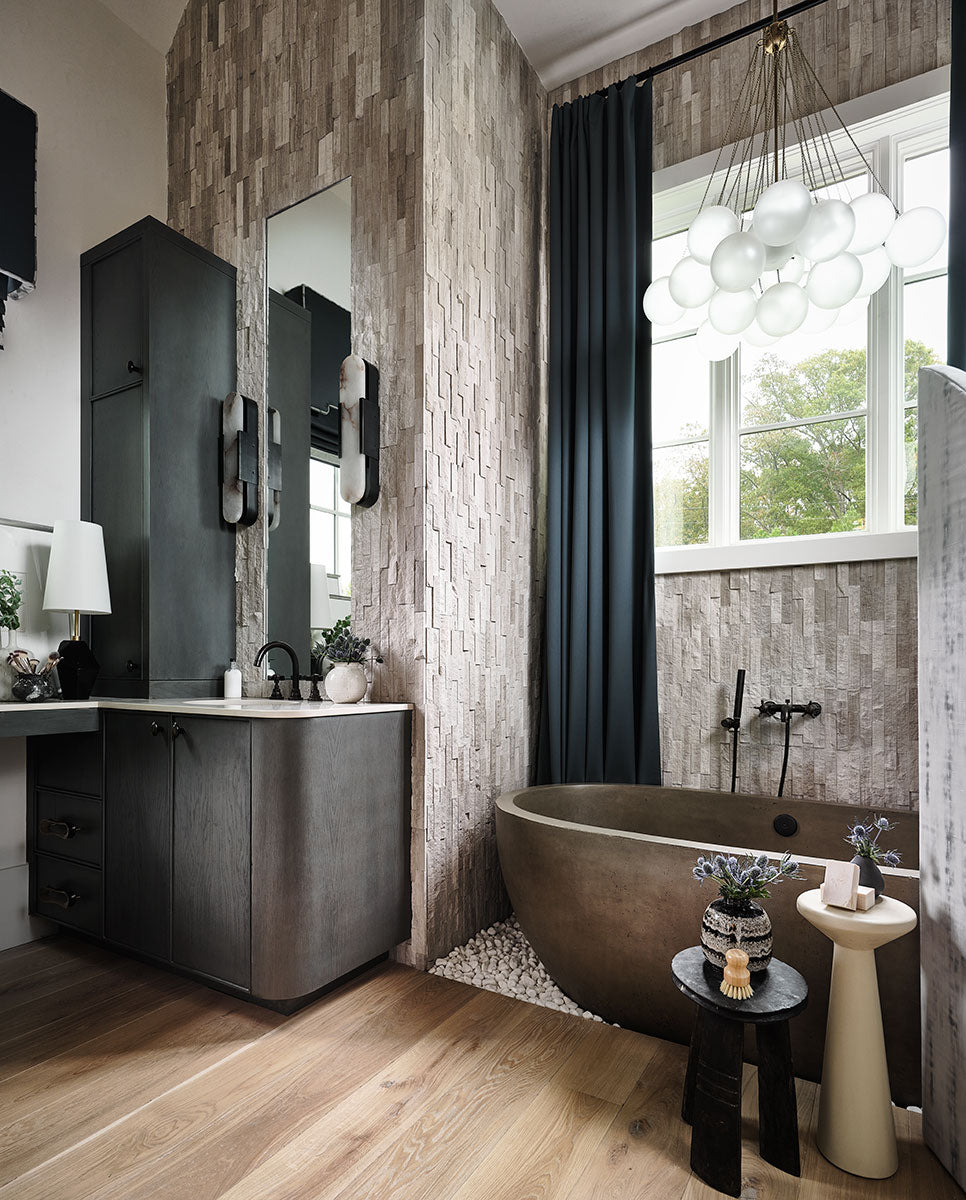 White Oak Splitface Stacked Stone Tile