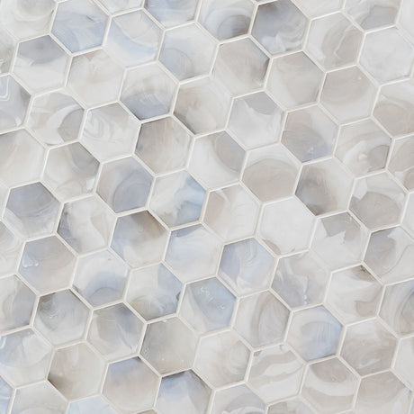 Akoya Pearl 3" Hexagon Mosaic Tile