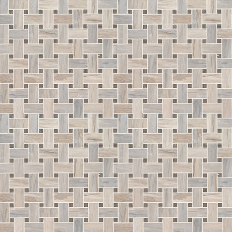 Angora Polished Basketweave Tile