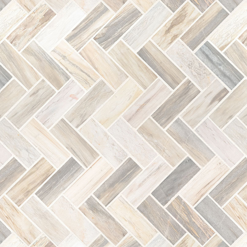 Angora Polished Herringbone Tile