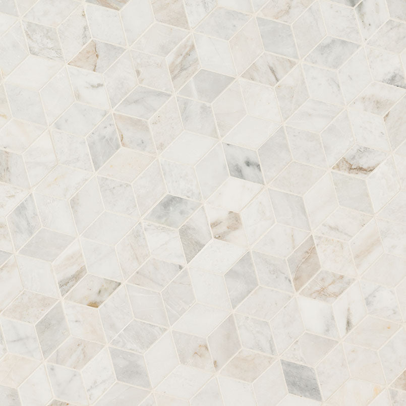 Arabescato Venato White Cube Marble Tile