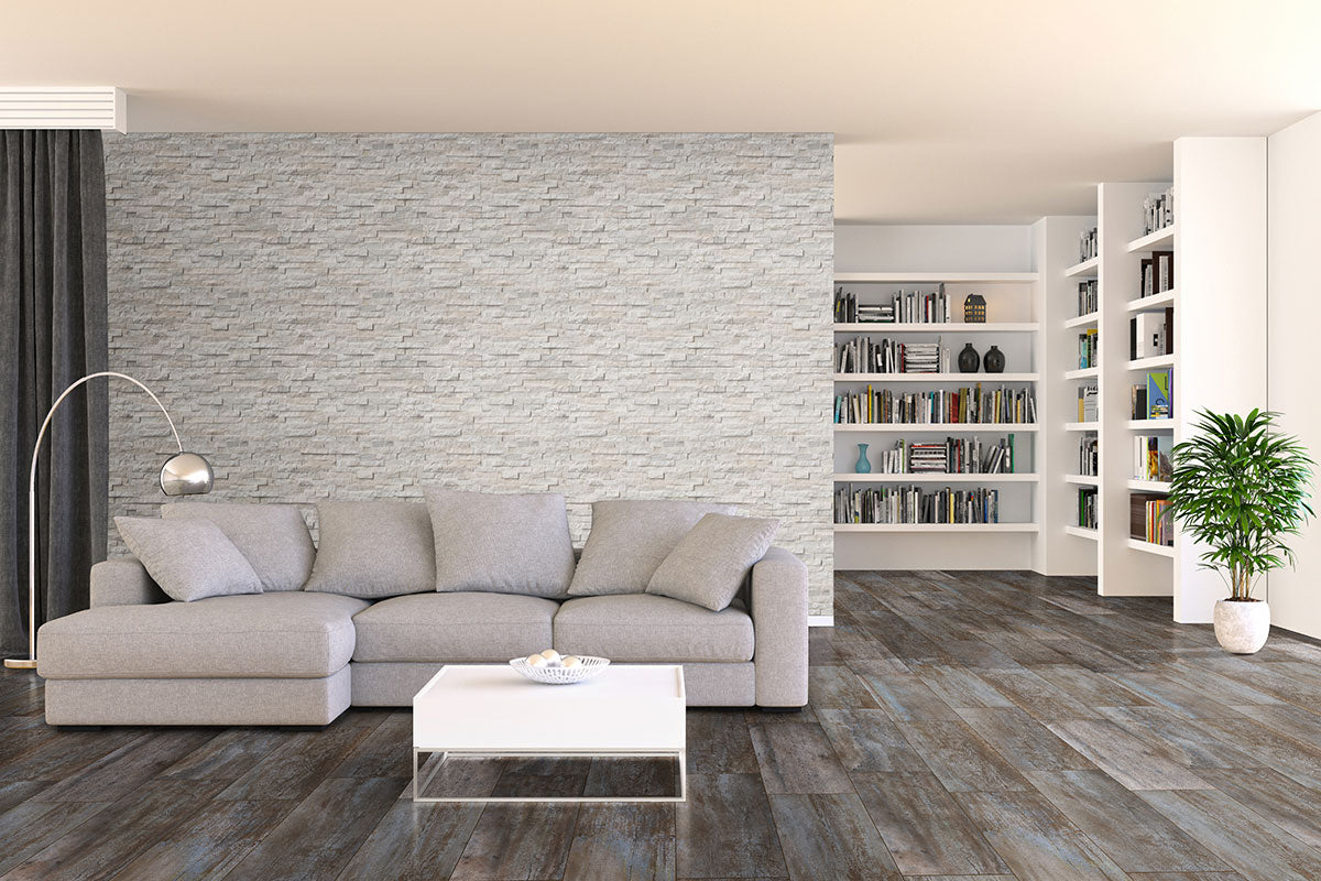 Arctic White Stacked Stone Tile
