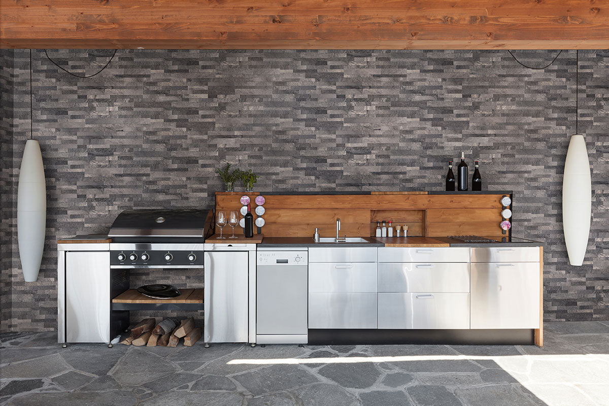 Ardesia Black Stacked Porcelain Tile