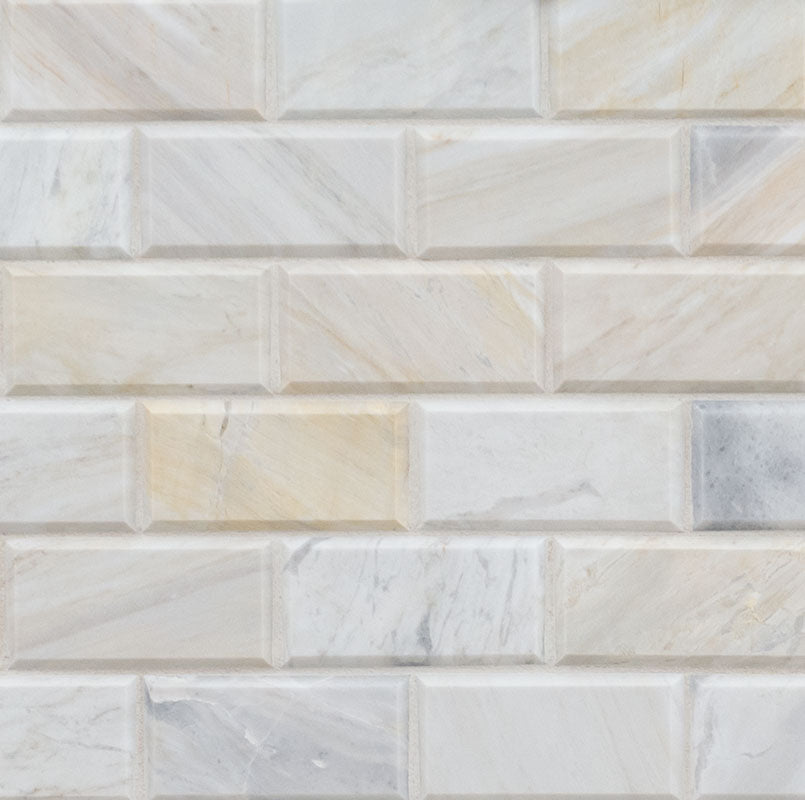 Athena Gold Beveled Tile 2x4 Tile