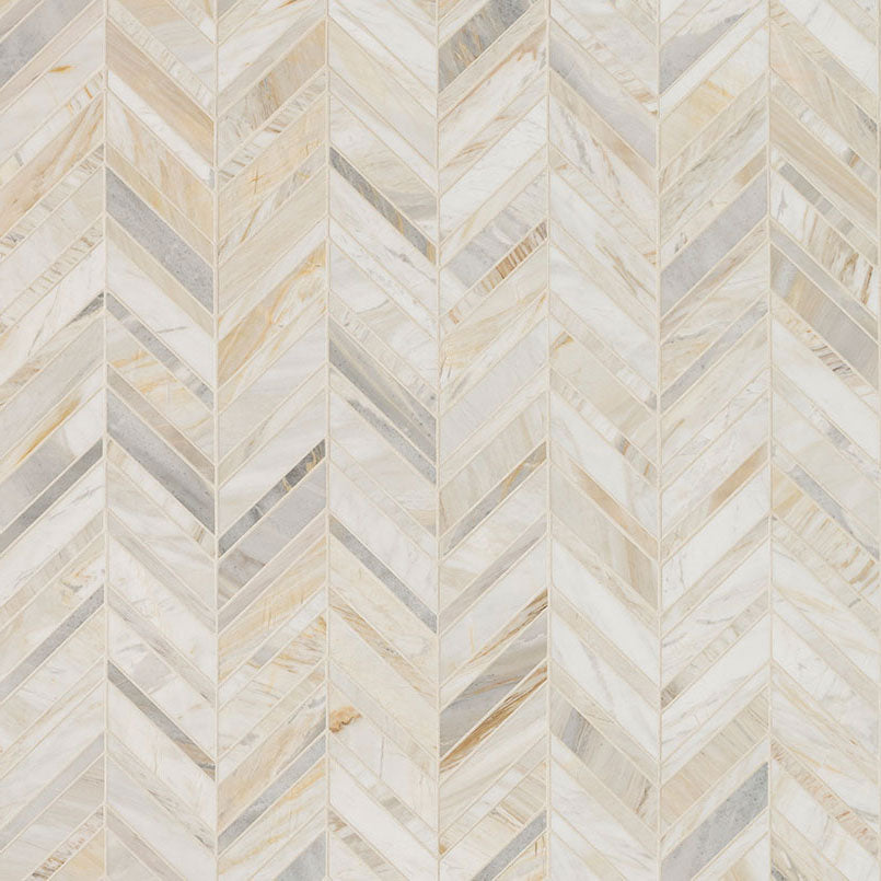 Athena Gold Chevron Pattern Honed Tile