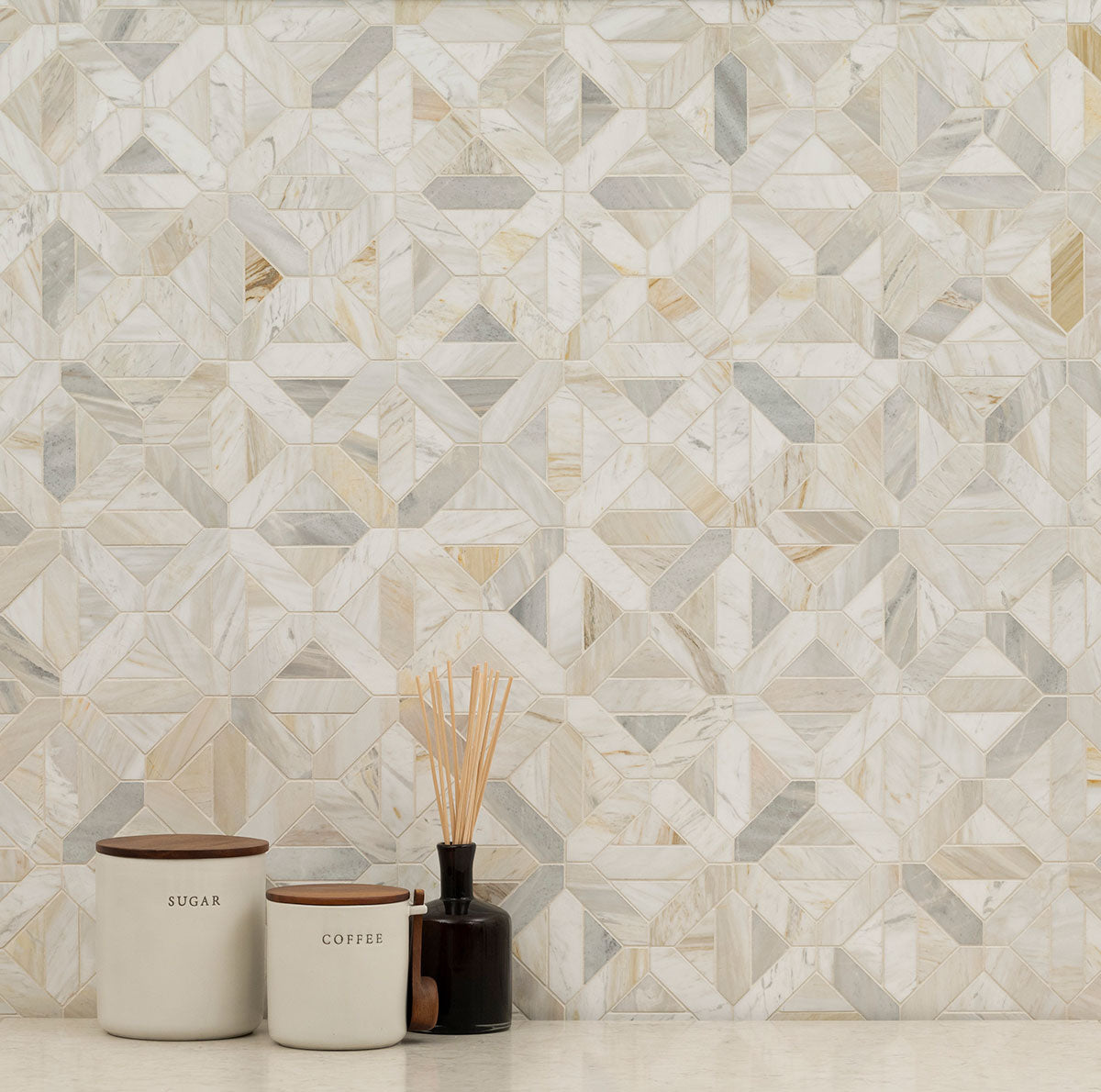 Athena Gold Geometrica Honed Tile