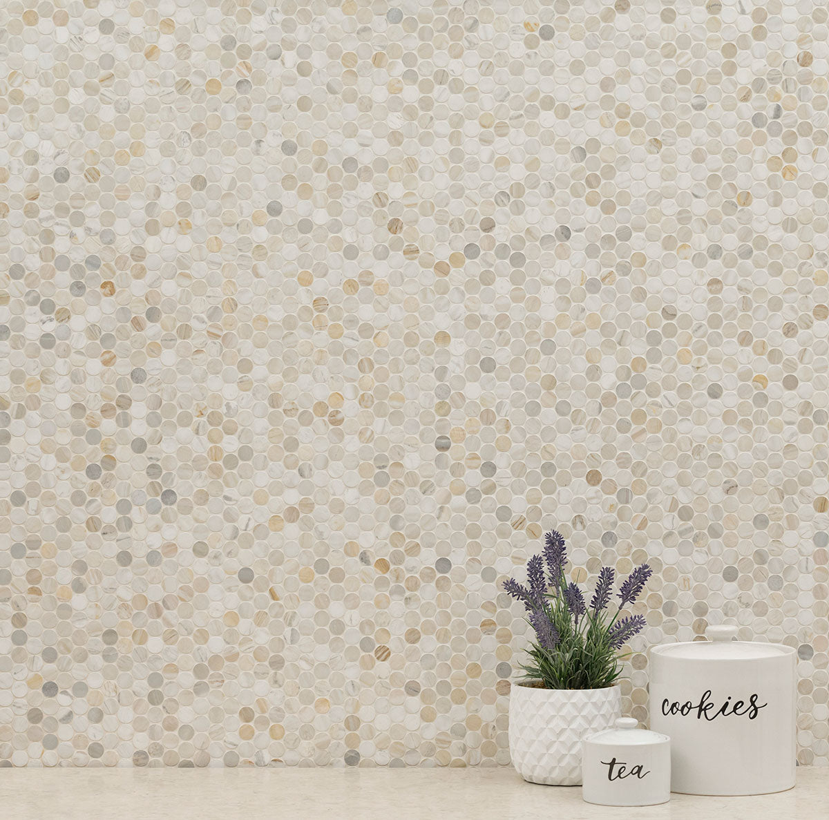 Athena Gold Pennyround Tile