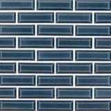 Bay Blue Beveled Tile 2x6 Tile