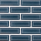 Bay Blue Beveled Tile 2x6 Tile