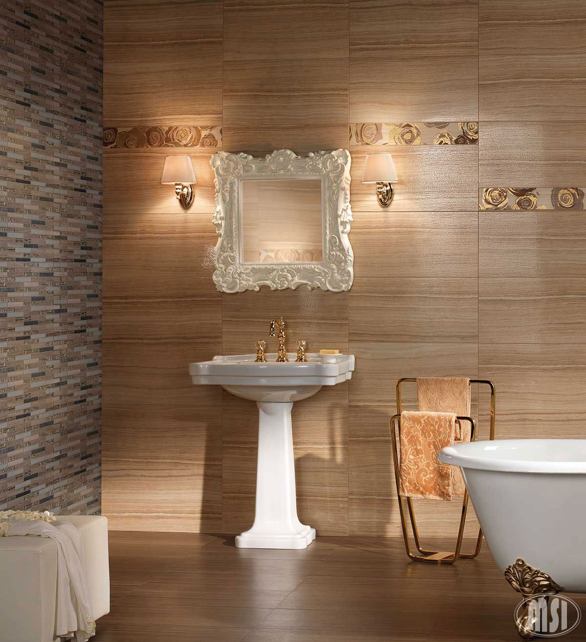 Diamante Brick Glass & Metal Tile