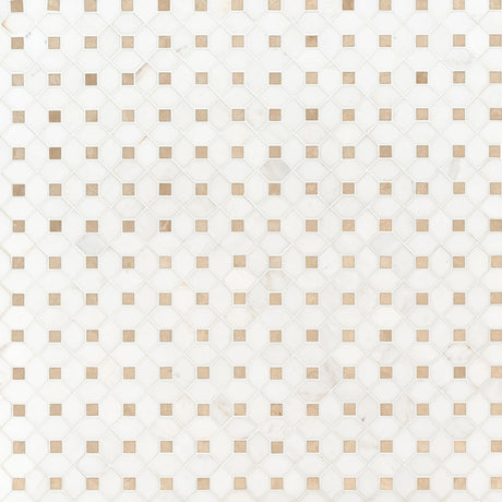 Bianco Dolomite Crema Dotty Pattern Tile