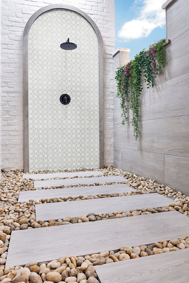 Bianco Gridwork Polished Tile