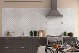 Bianco Starlite Marble Geometric Tile