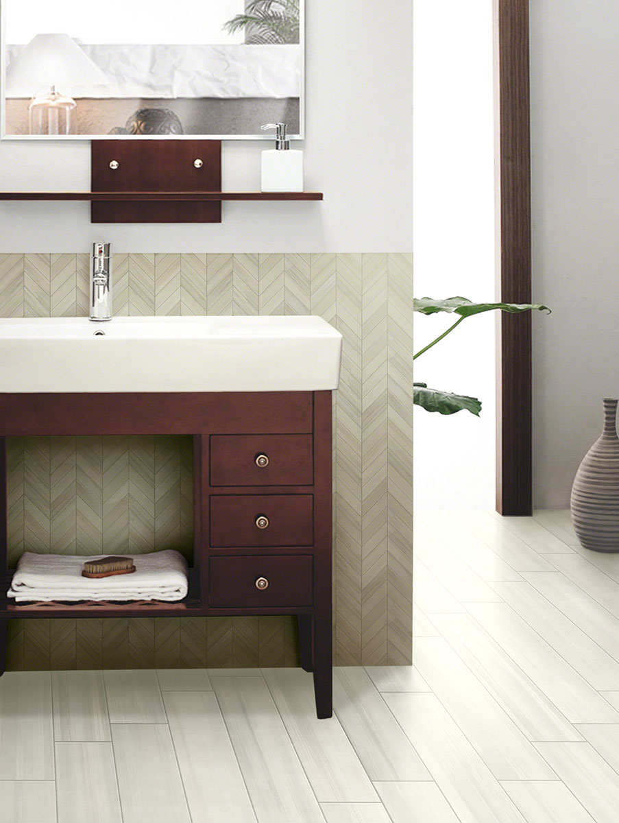 Watercolor Bianco Porcelain Tile