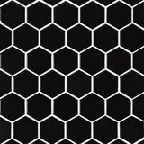 Black Matte Hexagon 2” Mosaic Tile
