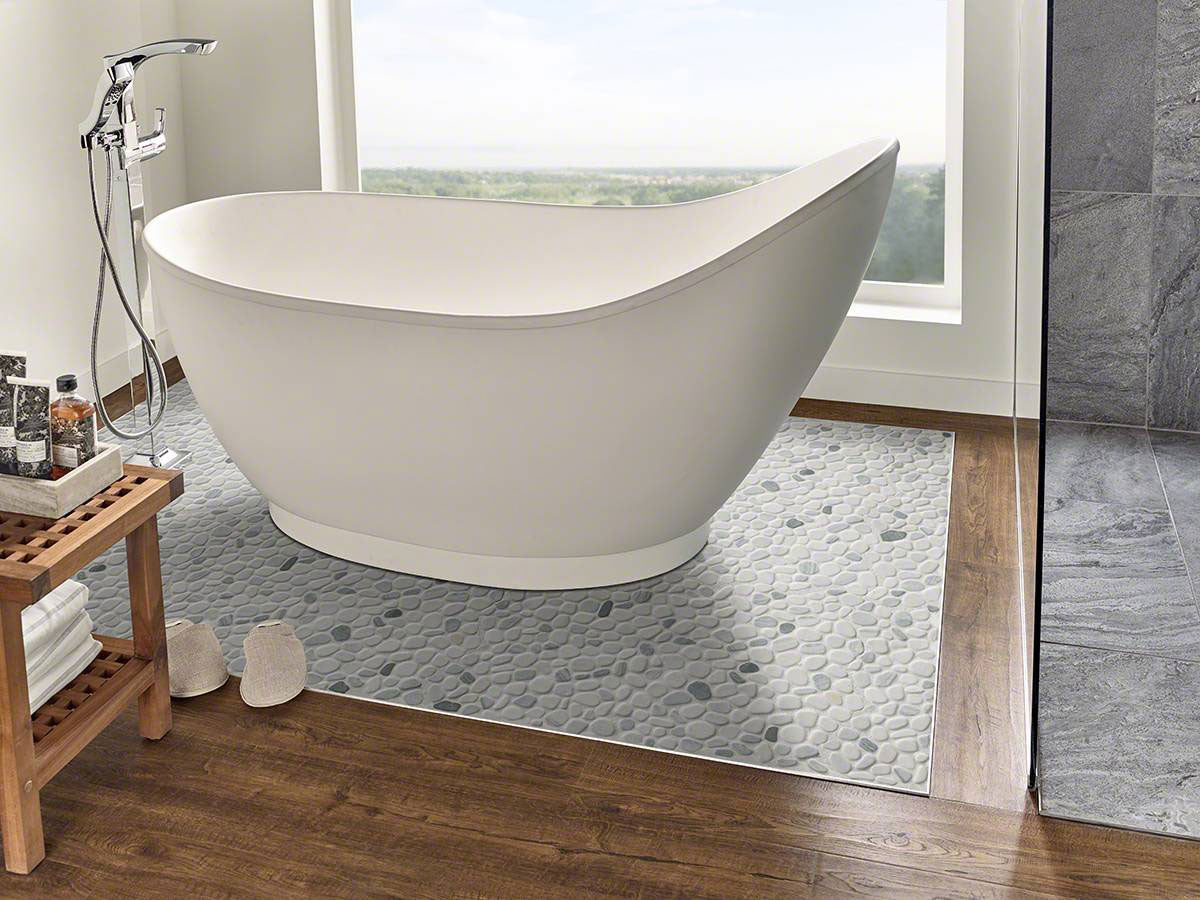 Black And White Pebbles Mosaic Tile