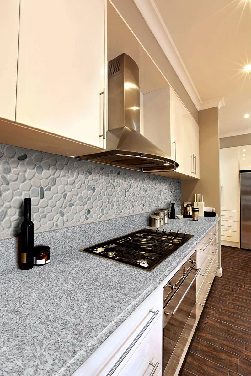 Black And White Pebbles Mosaic Tile