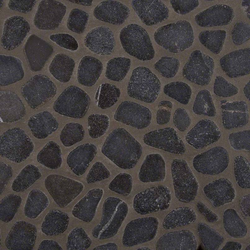 Black Marble Pebbles Tumbled Tile