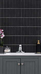 Black Matte 1x6 Stack Pattern Tile