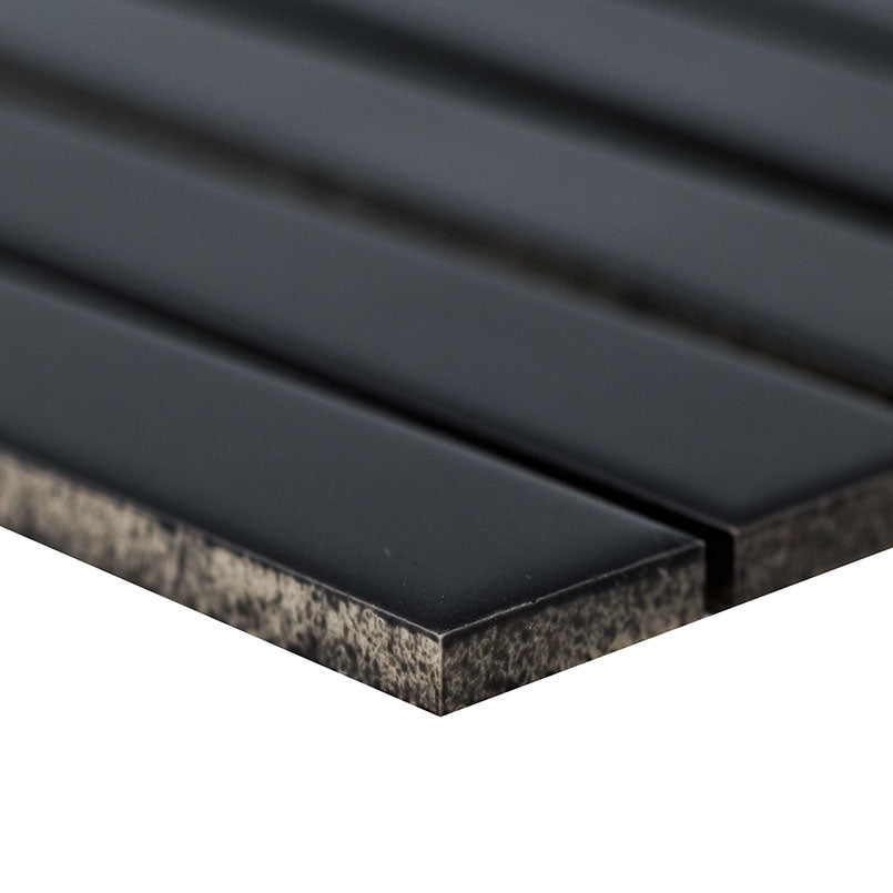 Black Matte 1x6 Stack Pattern Tile