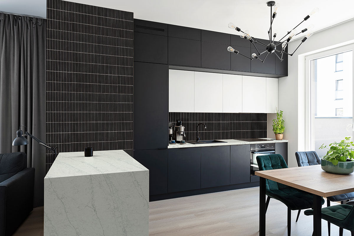 Black Matte 1x6 Stack Pattern Tile
