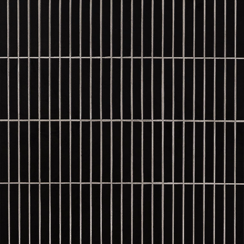 Black Matte 1x6 Stack Pattern Tile