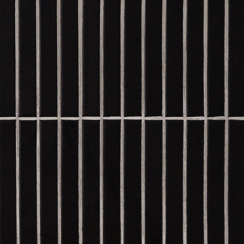 Black Matte 1x6 Stack Pattern Tile