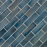 Blue Shimmer Glass Subway Tile