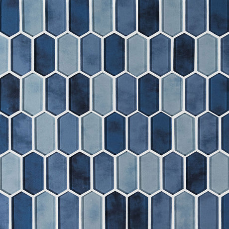 Boathouse Blue Picket Glass Tile