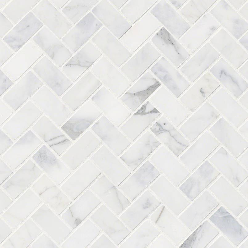 Calacatta Cressa Honed Herringbone Tile