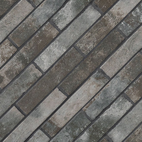 Brickstone Charcoal 2X10 Brick Wall Tile