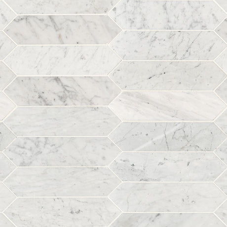 Carrara White Picket Tile Honed Tile