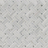Carrara White Basketweave Tile - Polished Tile