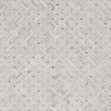 Carrara White Basketweave Tile - Polished Tile