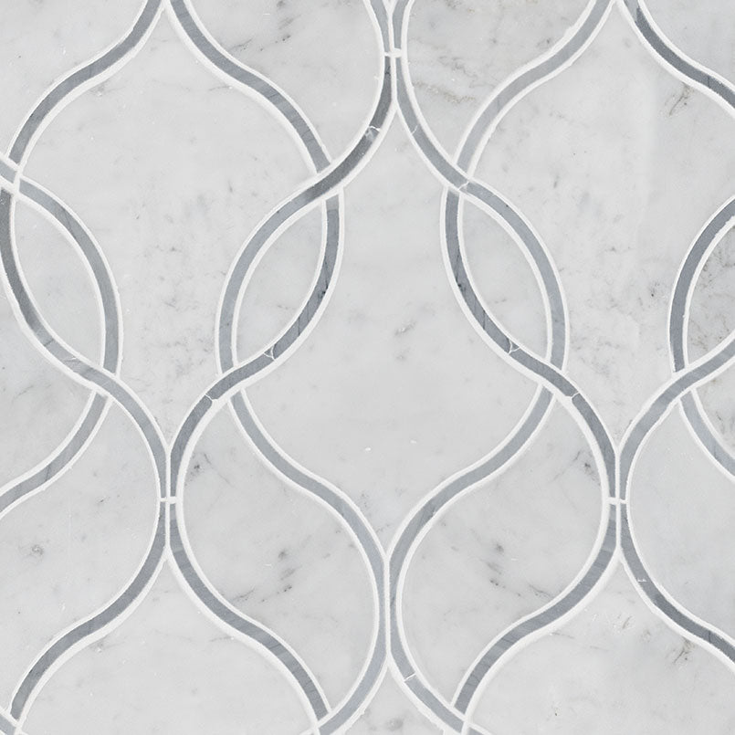 Carrara White Ellipsis Tile